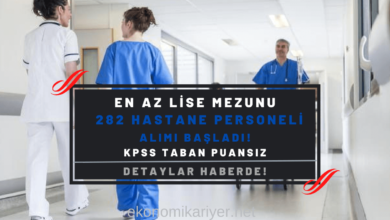 282 hastane personeli alımı