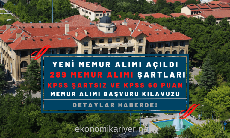 289 memur alımı başvuruları