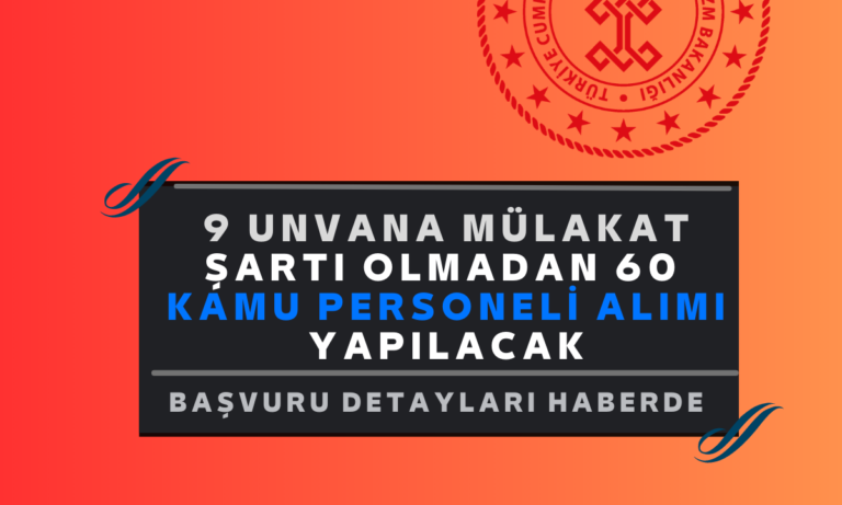 9 unvanda kamu personel alımı
