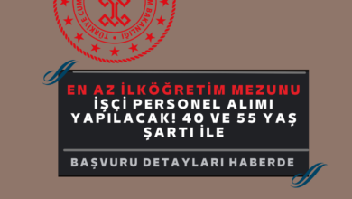 en az ilkokul mezunu 40 ve 55 yaş işçi alımı