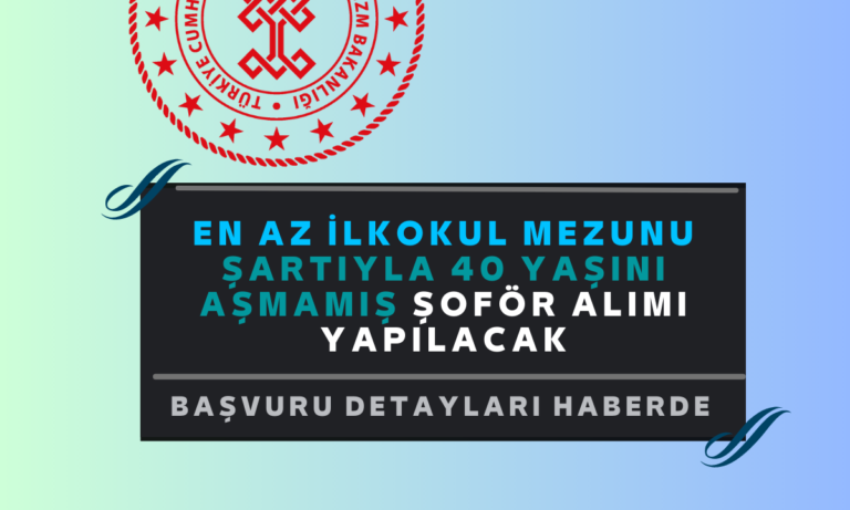 en az ilkokul mezunu şoför alımı