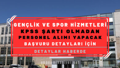gençlik ve spor hizmetleri personel alımı