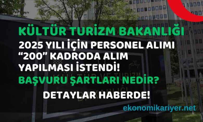 kültür ve turizm bakanlığı personel alımı