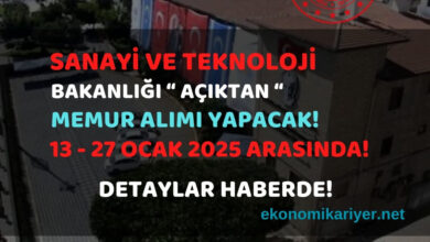 sanayi bakanlığı memur alımı