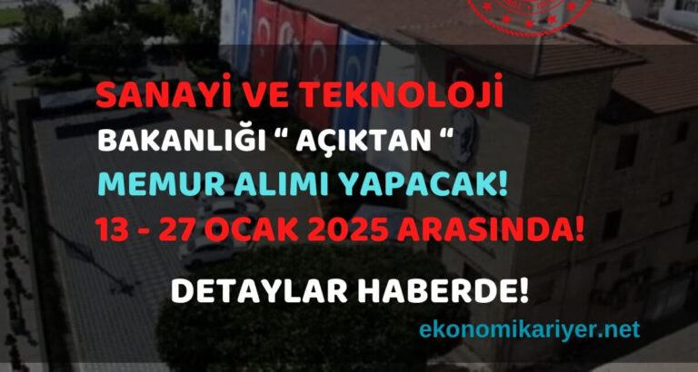 sanayi bakanlığı memur alımı
