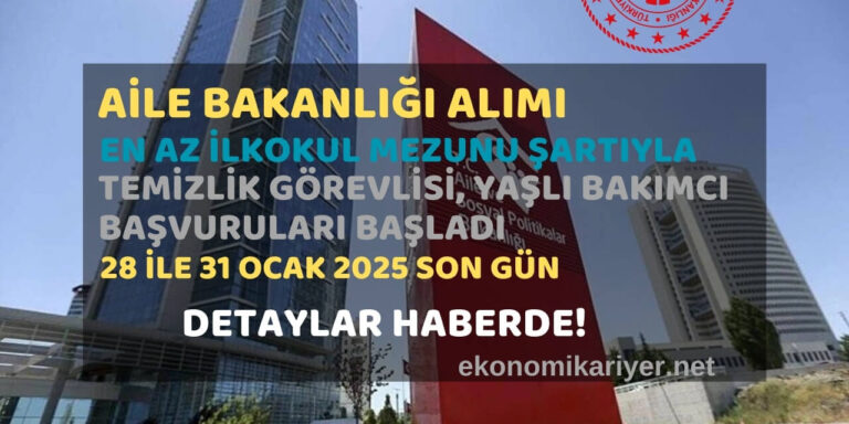 aile bakanlığı personel alımı