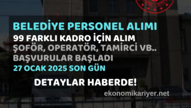 belediye personel alımı