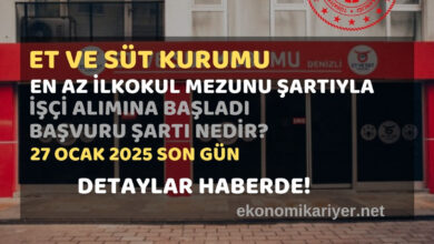 et ve süt kurumu personel alımı