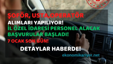şoför operatör alımı