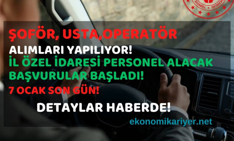 şoför operatör alımı