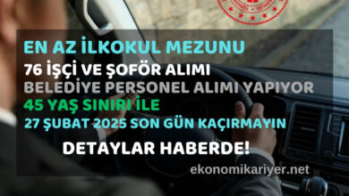 en az ilkokul belediye personel alımı