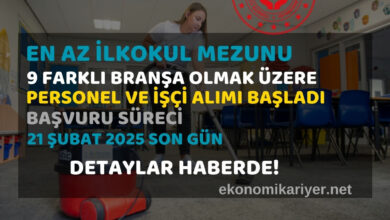 en az ilkokul işçi personel alımı