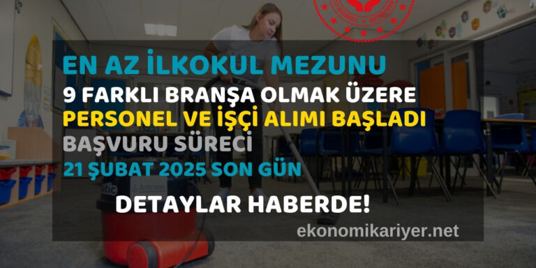 en az ilkokul işçi personel alımı