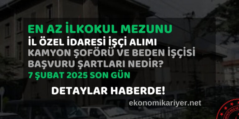 il özel idaresi personel alımı