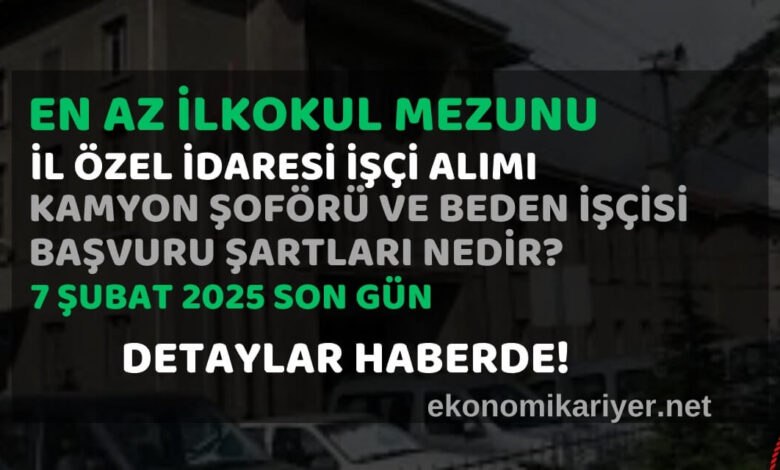 il özel idaresi personel alımı