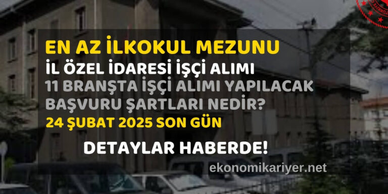 il özel idaresi personel alımı