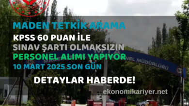 maden tetkik arama personel alımı