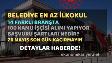 belediye en az ilkokul işçi alımı