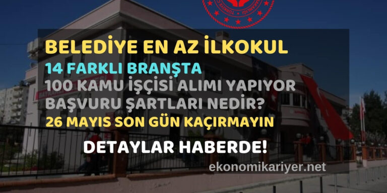 belediye en az ilkokul işçi alımı