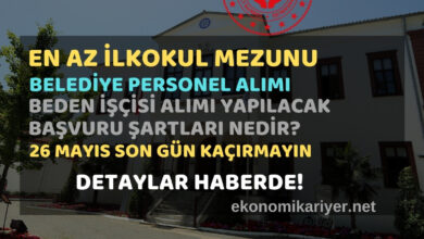 belediye ilkokul mezunu personel alımı