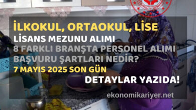 en az ilkokul branş alımları