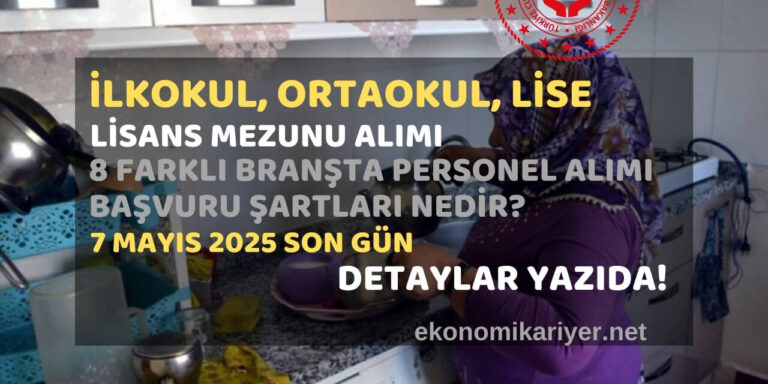 en az ilkokul branş alımları