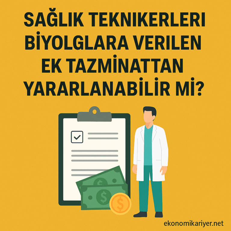 Sağlık Teknikerleri Biyologlara Verilen Ek Tazminattan Yararlanabilir mi Resmî Görüş Yayınlandı