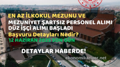 en az ilkokul ve mezuniyet şartsız personel alımı