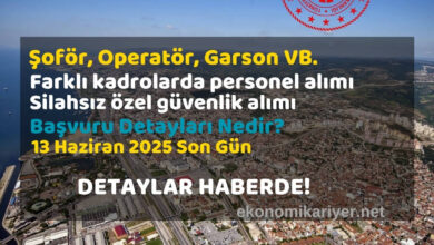 farklı kadrolarda personel alımı