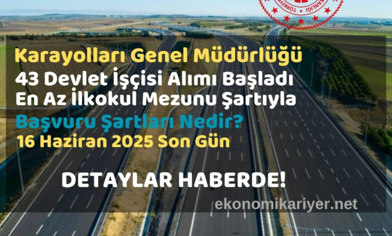 karayolları personel alımı