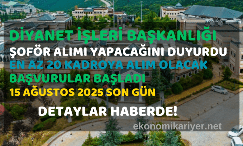 diyanet şoför alımı