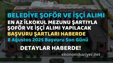 belediye şoför personel işçi alımı