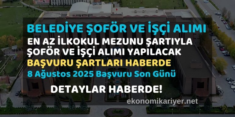 belediye şoför personel işçi alımı