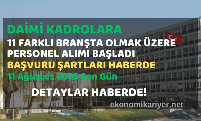 daimi kadrolara personel alımı