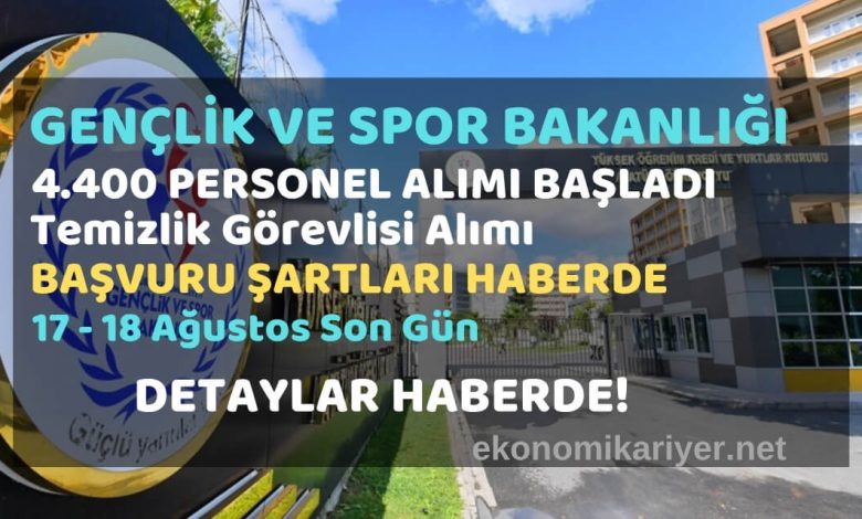 gençlik ve spor bakanlığı personel alımı