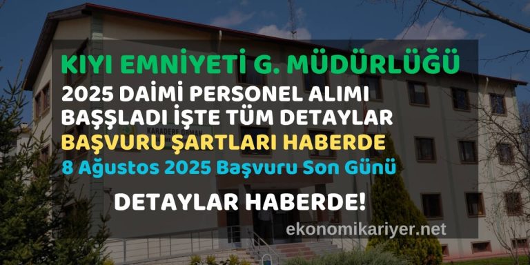 kıyı genel müdürlüğü personel alımı