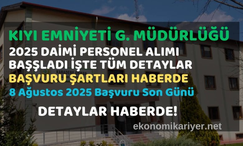 kıyı genel müdürlüğü personel alımı