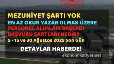 mezuniyet şartsız personel alımı