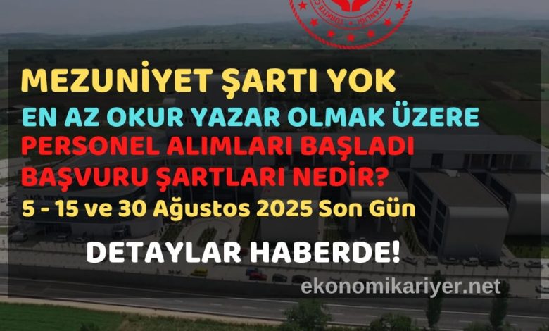 mezuniyet şartsız personel alımı